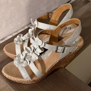 b.o.c. Floral White Wedge Sandals
